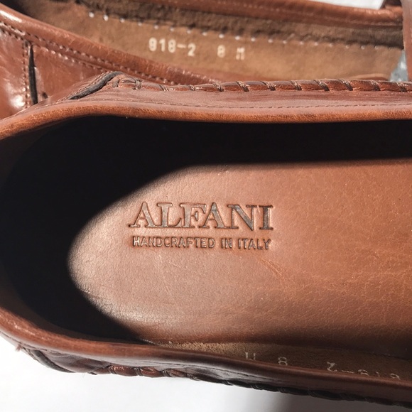 New Alfani Calf Leather Basket Weaved Slipons